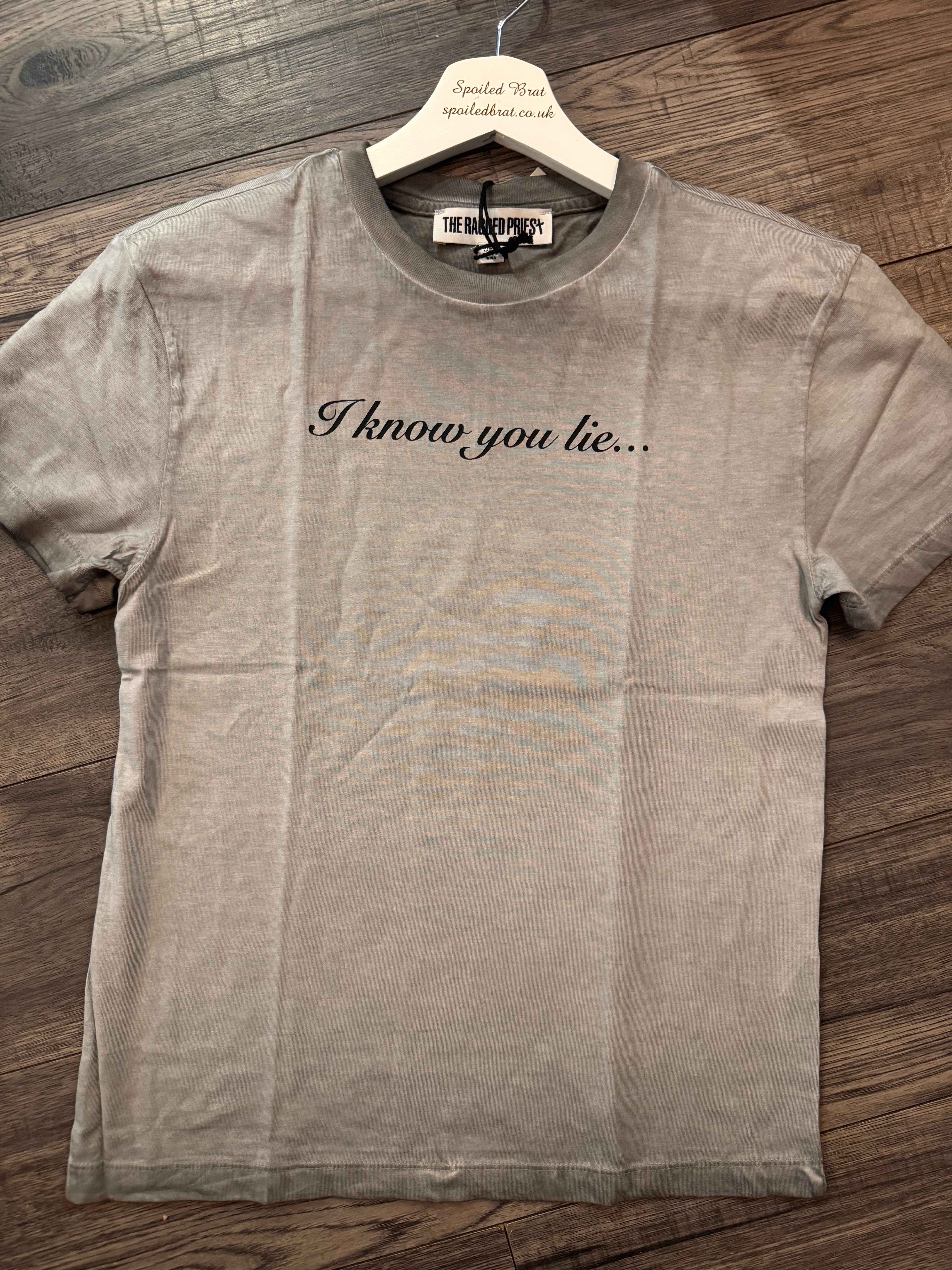 The Ragged Priest Liar Slogan Tee T-Shirt by The Ragged Priest as seen on celebrities