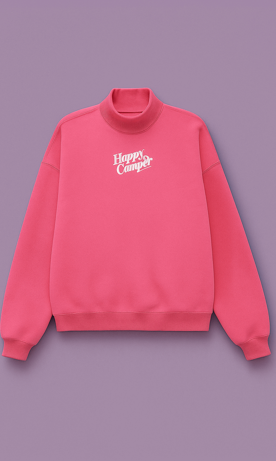 Happy Camp3r Hot Pink Mockneck Sweatshirt