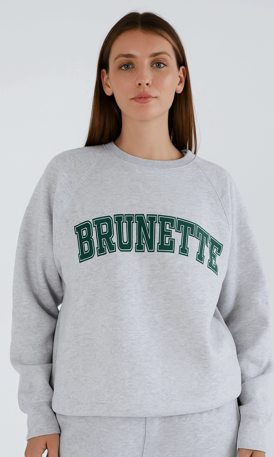 Brunette The Label "Brunette" Grey Varsity Hair Colour Not Your Boyfriend's Crew