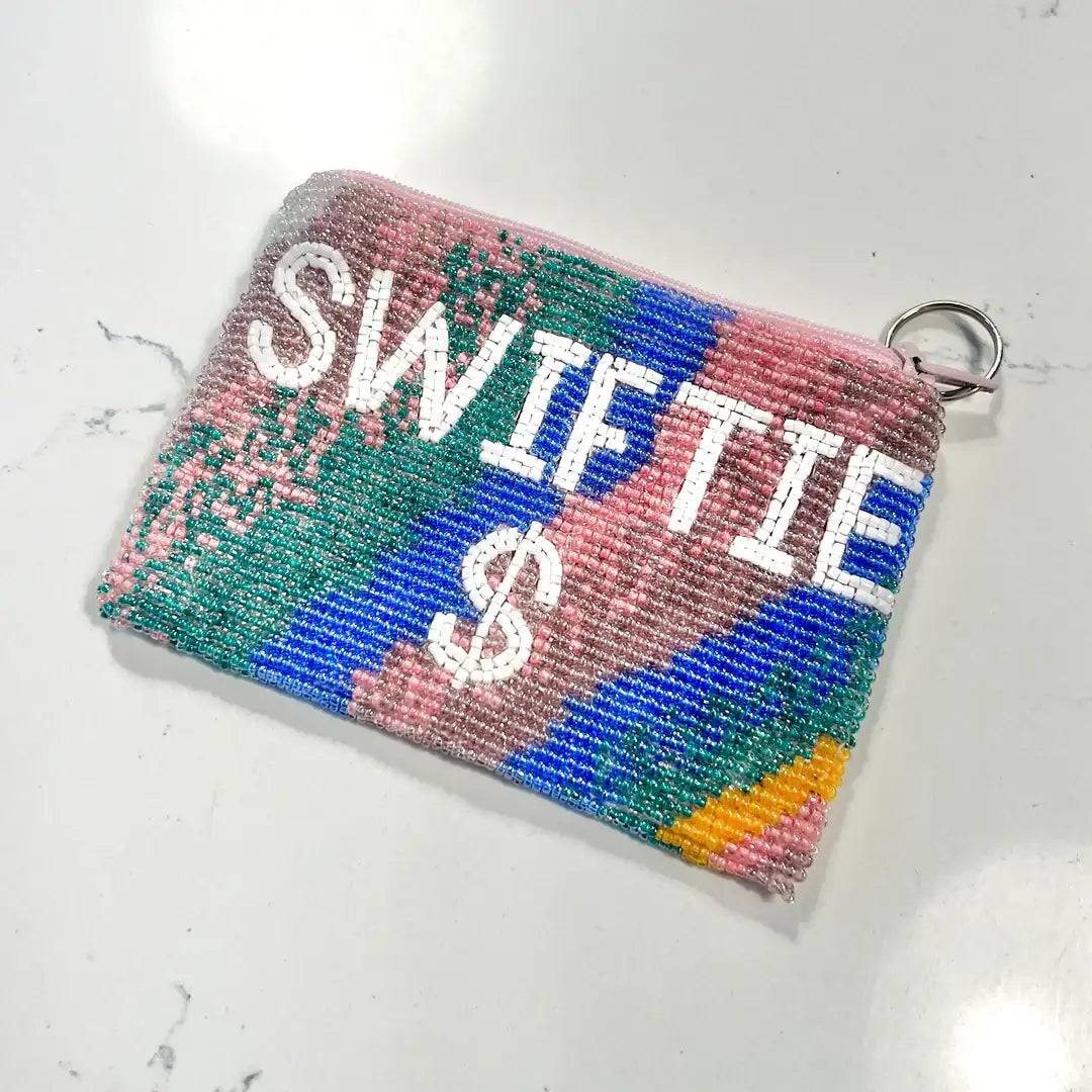 Tiana Designs Hand Beaded Rainbow SWIFTIE Coin Purse