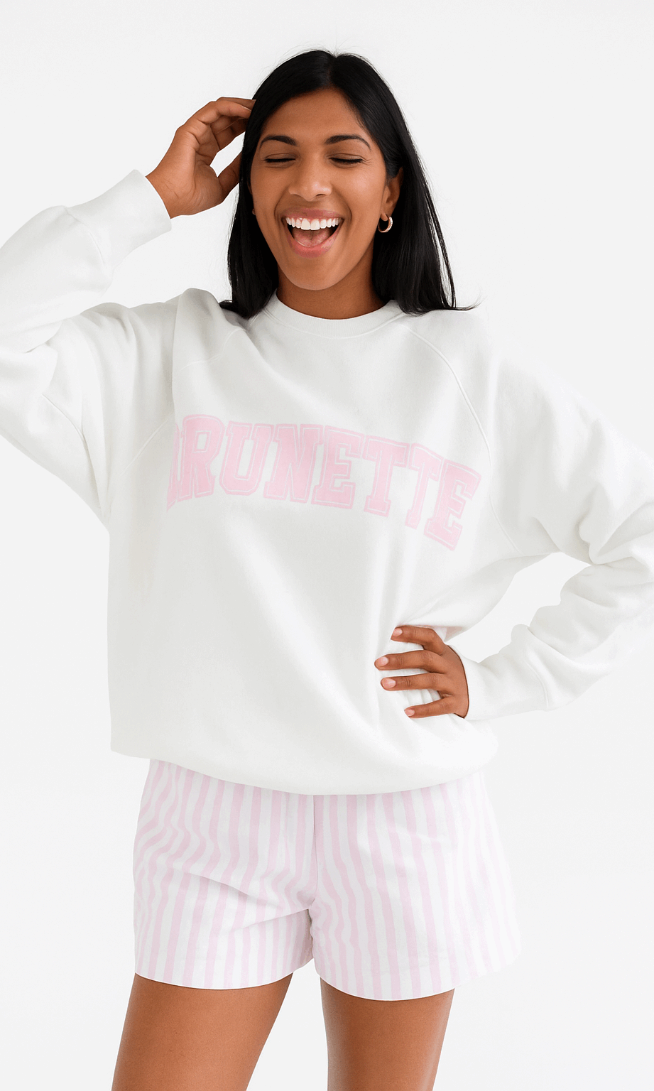 Brunette The Label "Brunette" Varsity Hair Colour Not Your Boyfriend's Crew Sweater