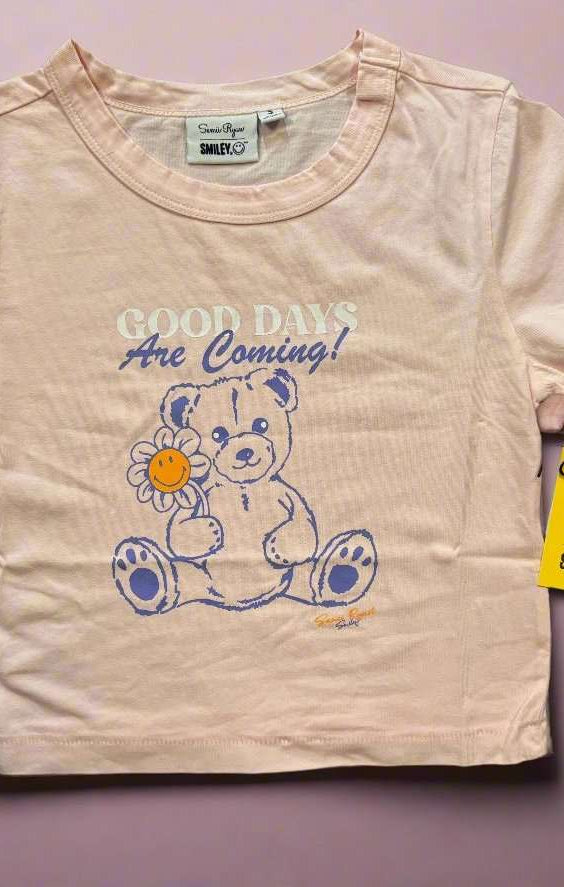 Samii Ryan x Smileyworld® Good Days Baby Tee T-Shirt by Samii Ryan as seen on celebrities