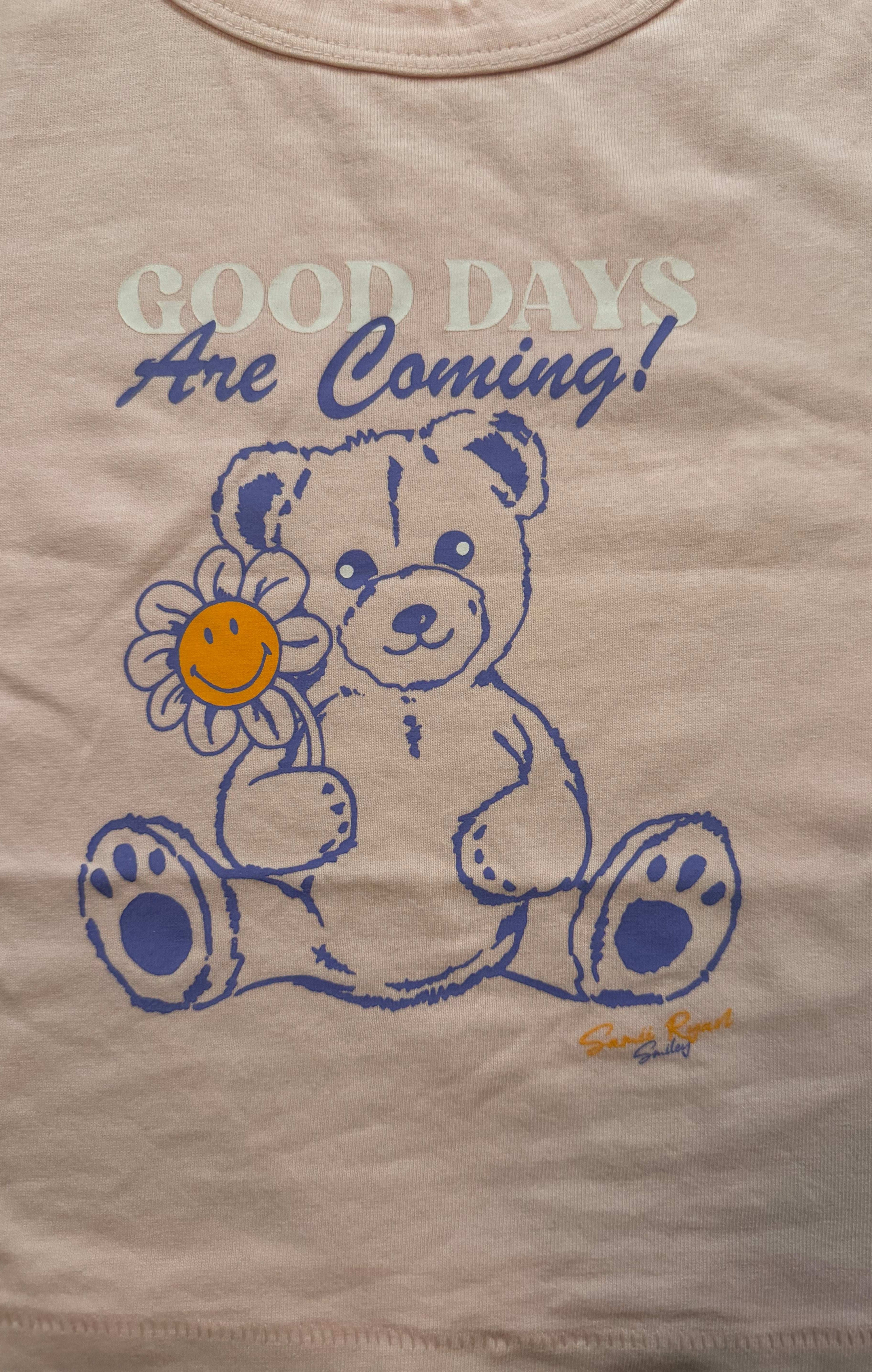 Samii Ryan x Smileyworld® Good Days Baby Tee T-Shirt by Samii Ryan as seen on celebrities