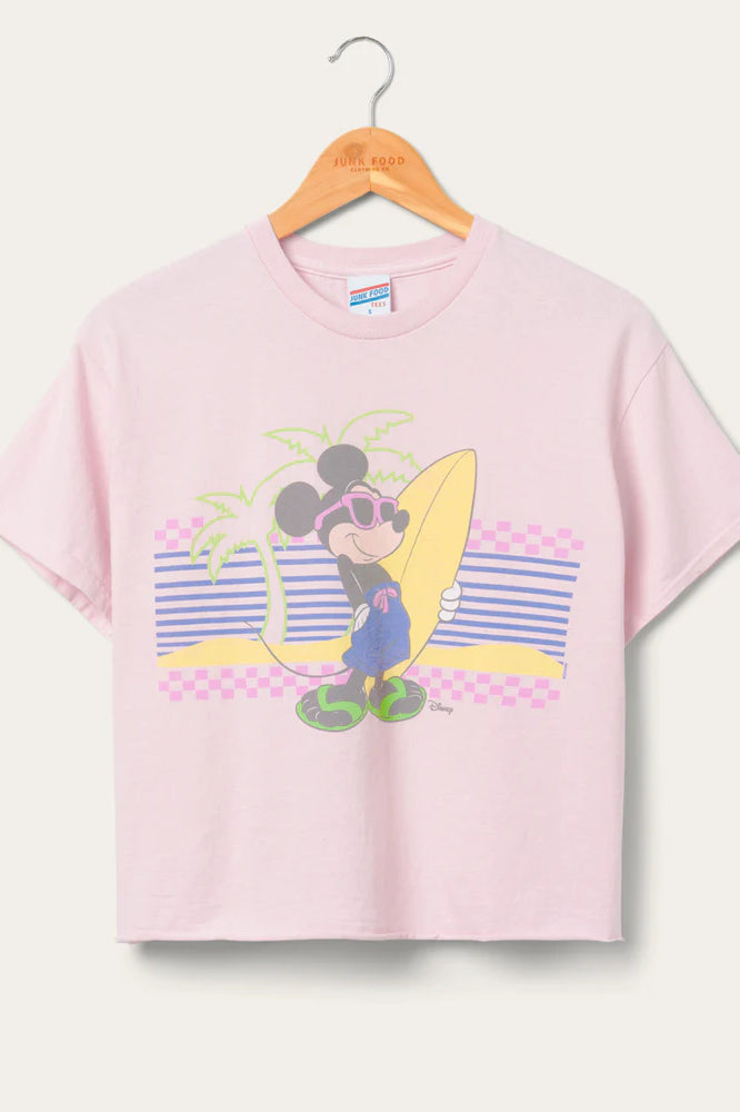 Junk Food Mickey Surf Flea Market Crop Top T-Shirt by Junk Food as seen on celebrities