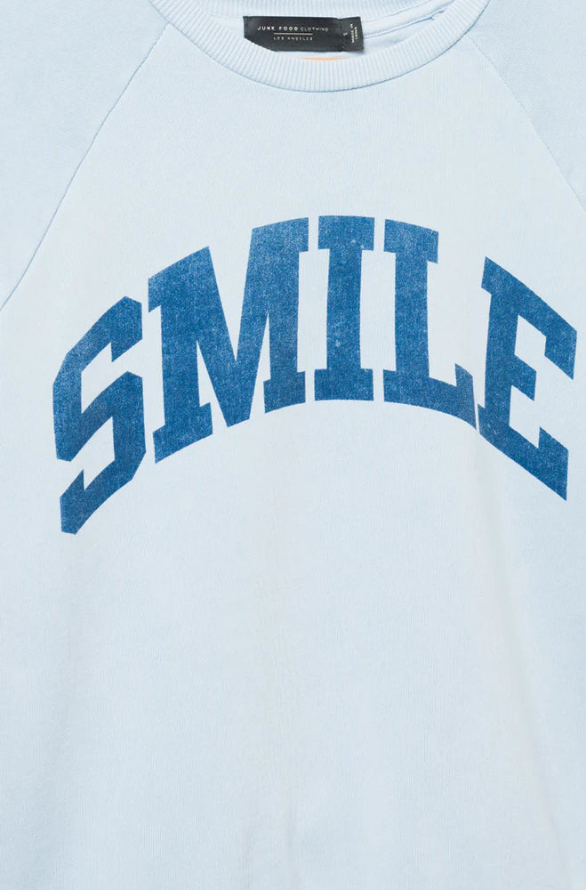 Junk Food Womens Smile Vintage Raglan Pullover T-Shirt by Junk Food as seen on celebrities