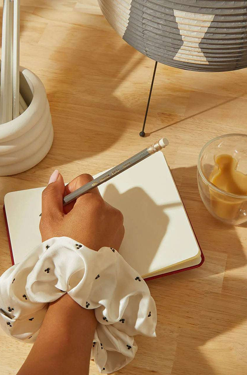 Kitsch & Mickey and Minnie Recycled Fabric Rhinestone Scrunchie Hair Band by Kitsch as seen on celebrities