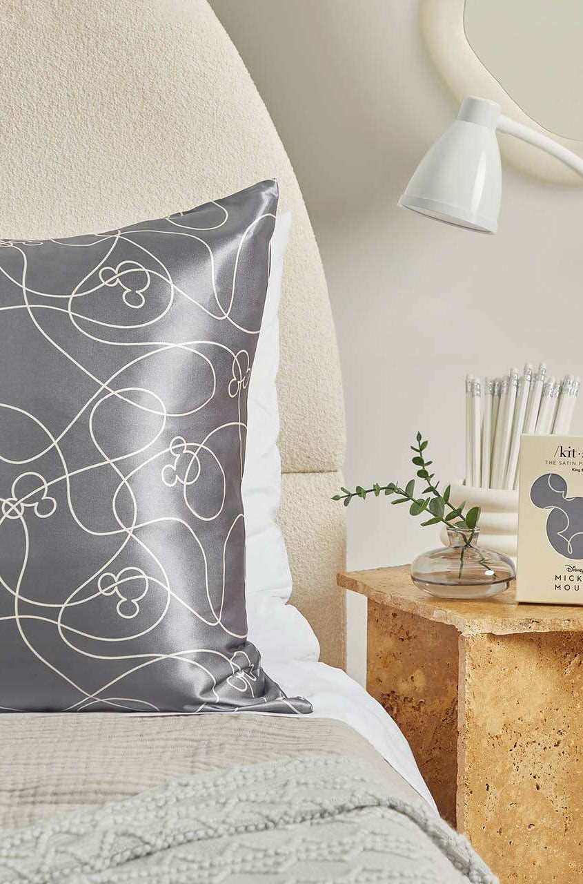 Kitsch & Mickey and Minnie Satin Pillowcase Standard Mickey Maze Pillow by Kitsch as seen on celebrities