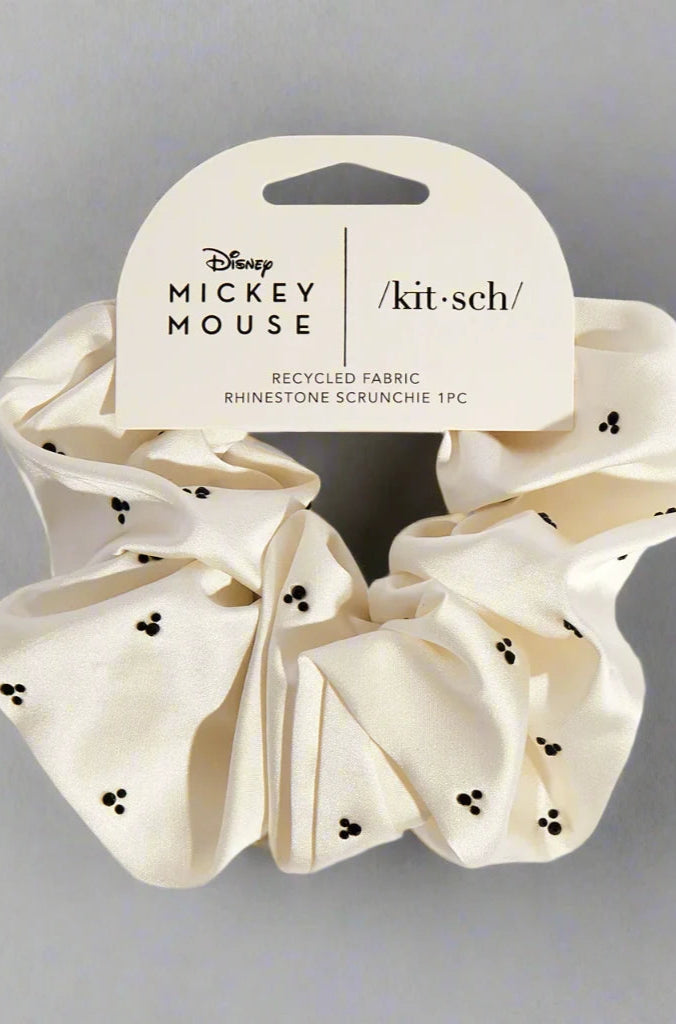 Kitsch & Mickey and Minnie Recycled Fabric Rhinestone Scrunchie Hair Band by Kitsch as seen on celebrities