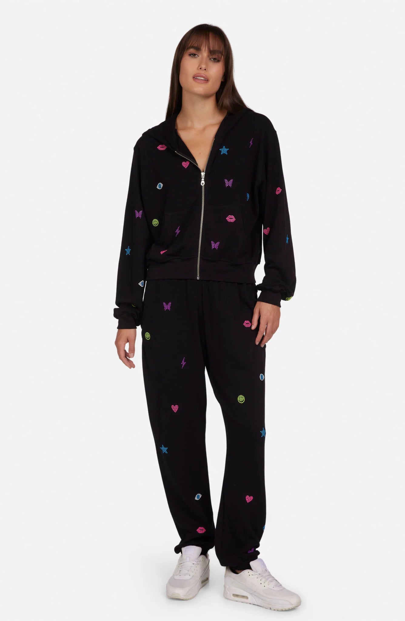 Lauren Moshi Chantria Neon Stud Elements Sweatpants Sweatpants by Lauren Moshi as seen on celebrities