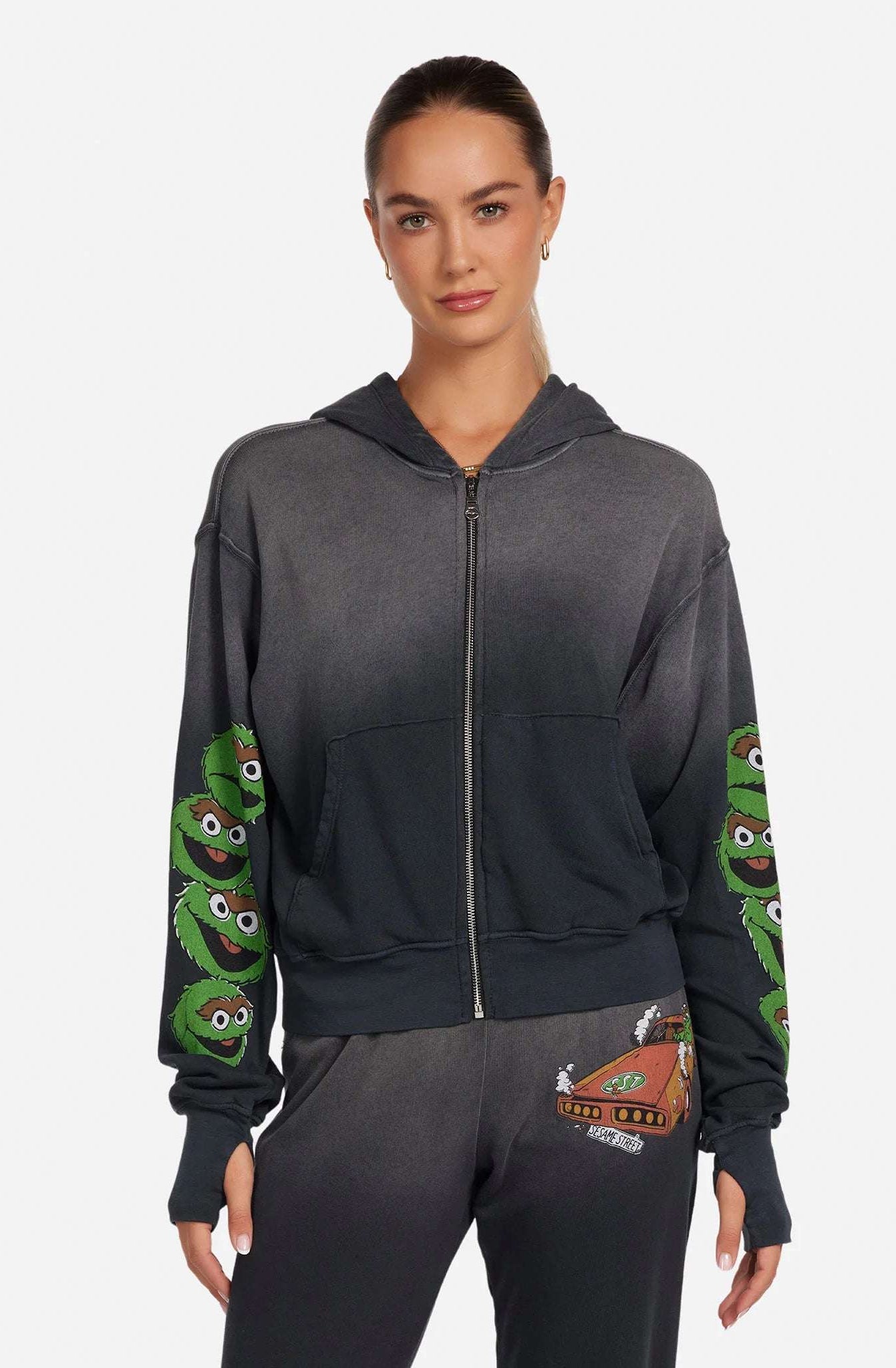 Lauren Moshi Hezly The Grouch Racing Zipper Hoodie Hoodie by Lauren Moshi as seen on celebrities