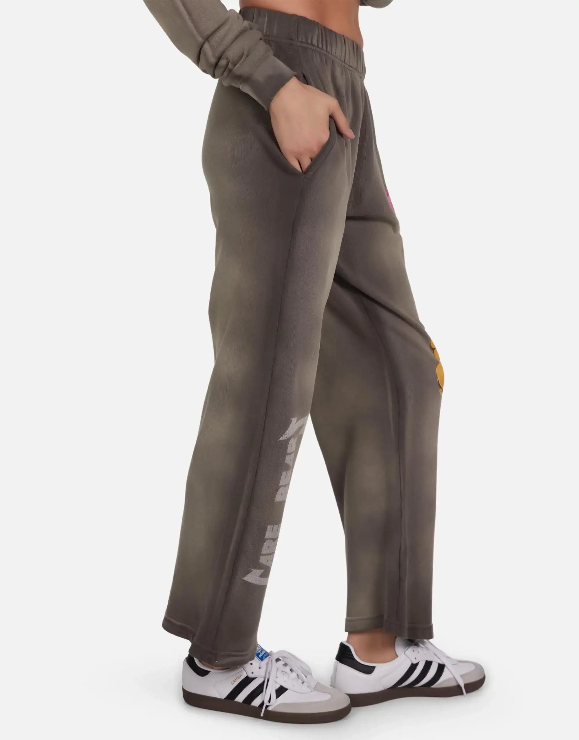 Lauren Moshi Juvia Rock Care Bear Sweatpants Joggers by Lauren Moshi as seen on celebrities