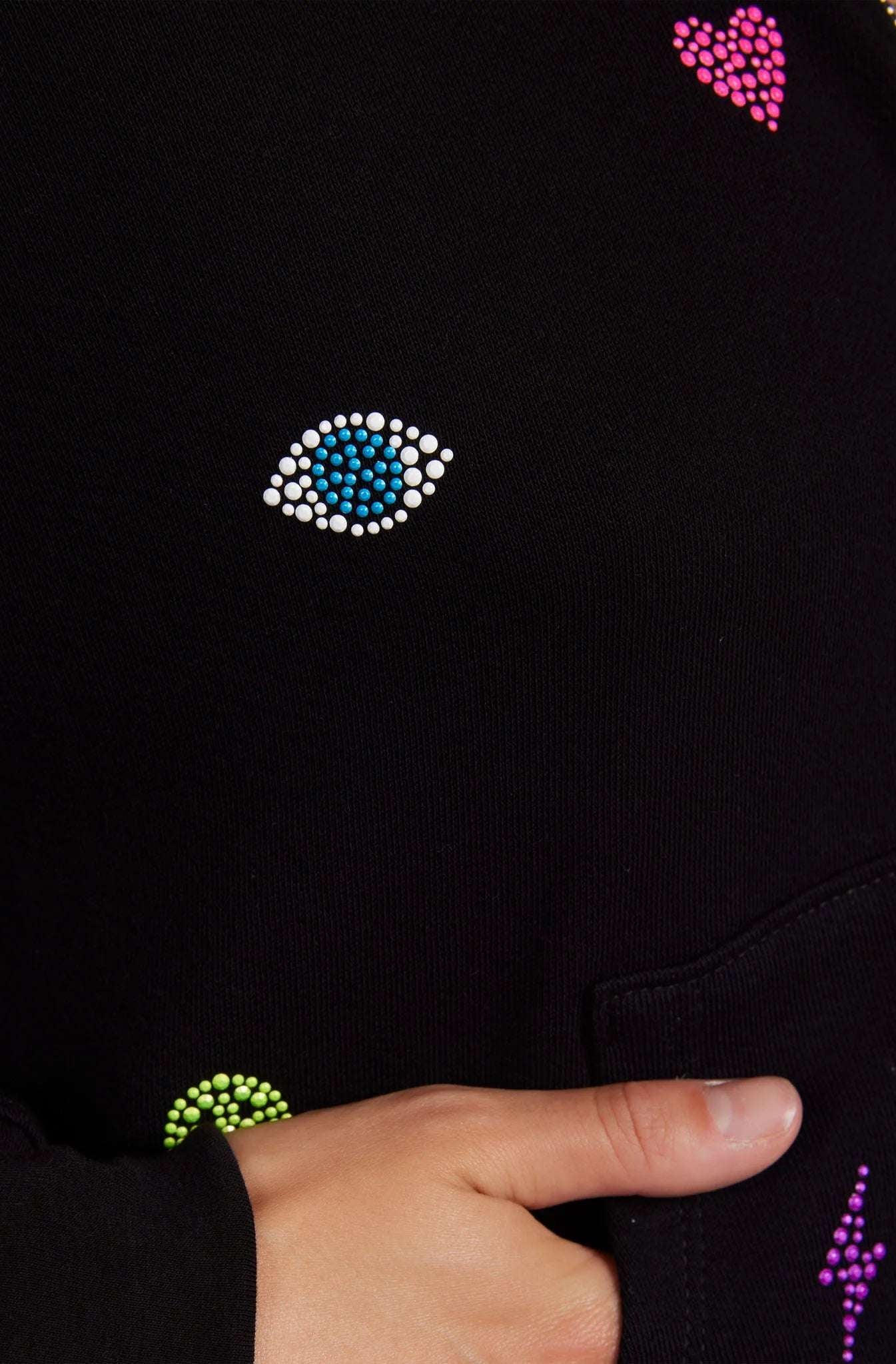 Lauren Moshi Lachelle Neon Stud Elements Zipper Hoodie Zip Up Hoodie by Lauren Moshi as seen on celebrities