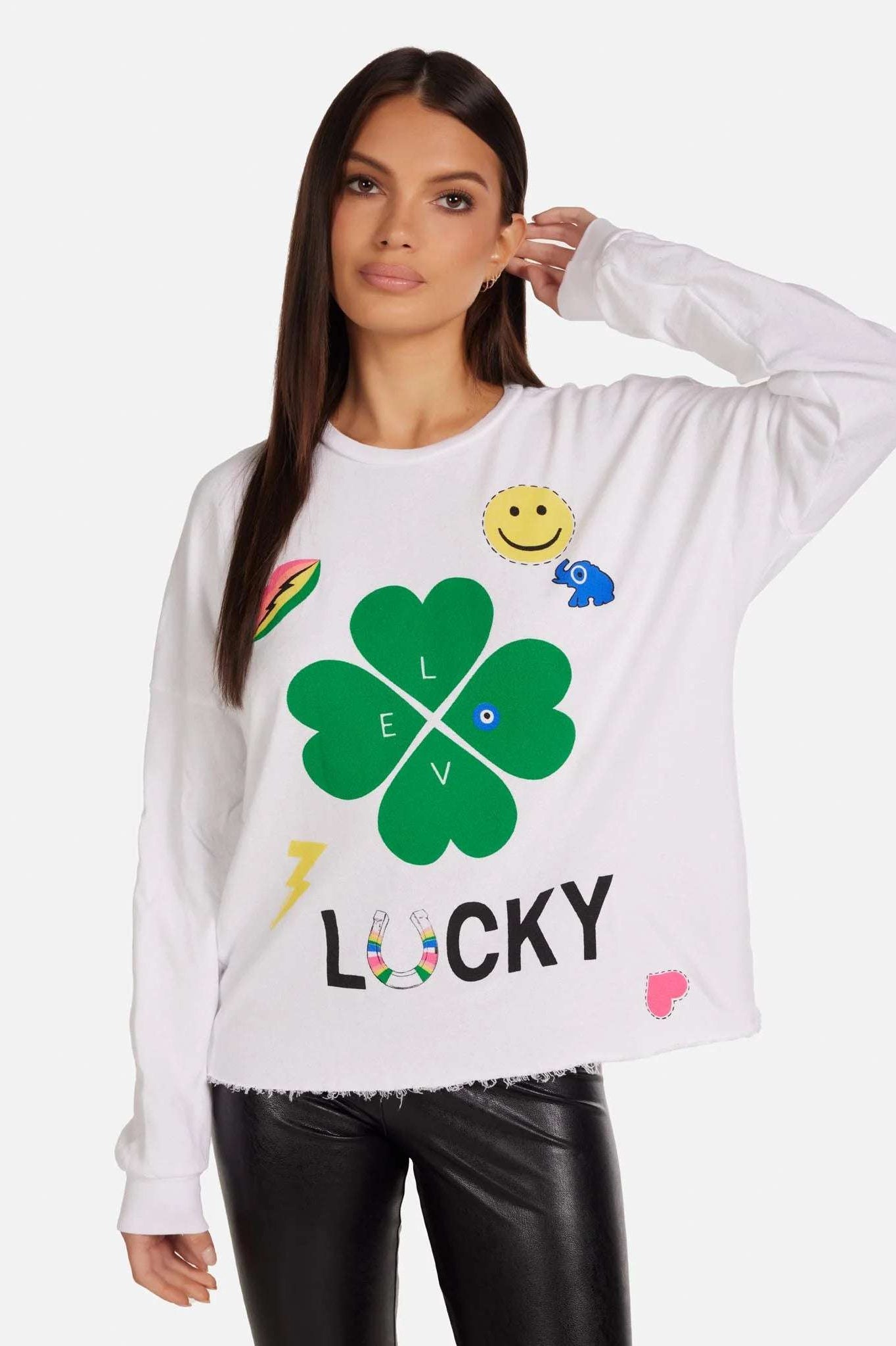 Lauren Moshi Lee Lucky Clover Sweater Sweater by Lauren Moshi as seen on celebrities