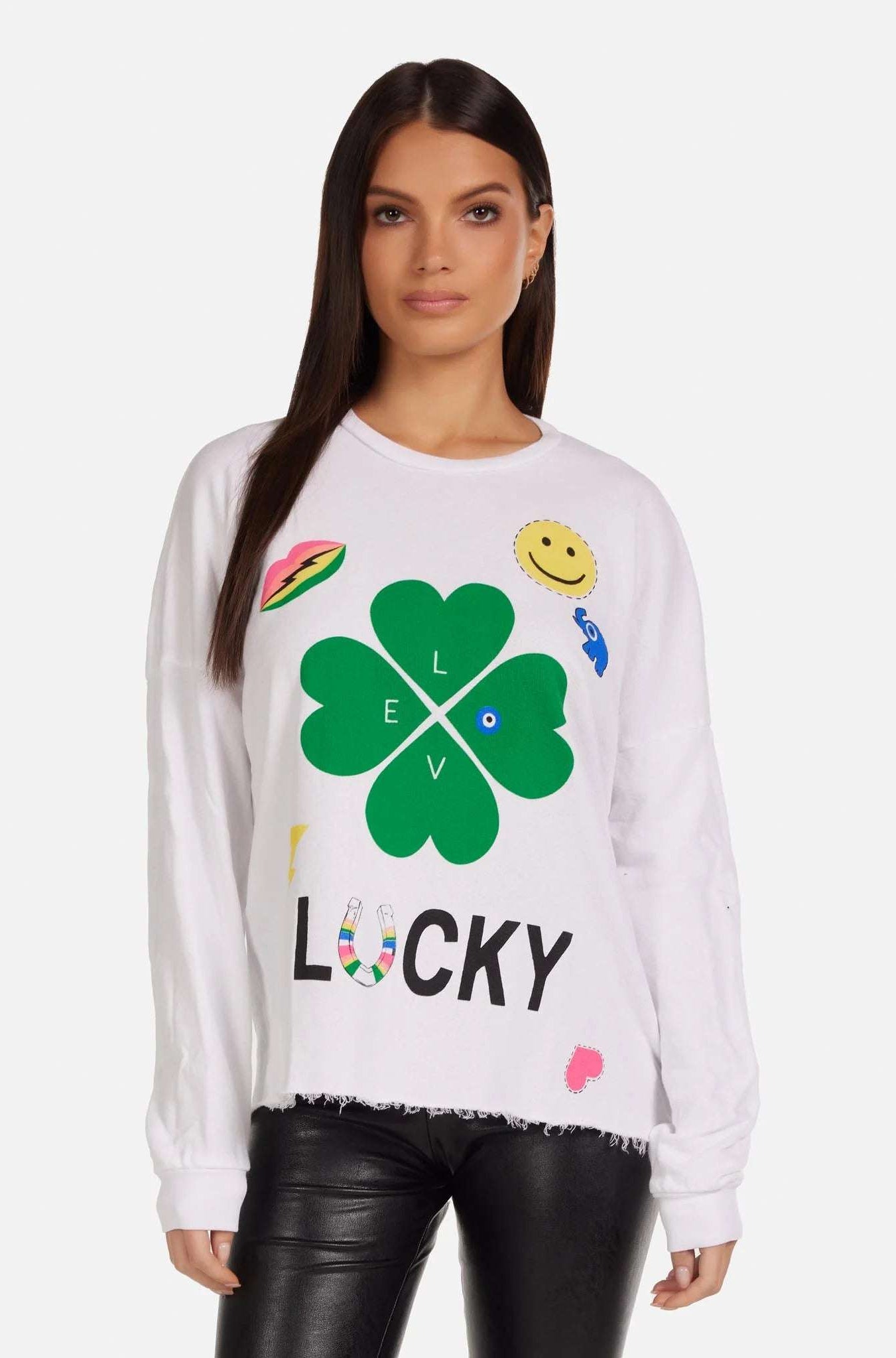 Lauren Moshi Lee Lucky Clover Sweater Sweater by Lauren Moshi as seen on celebrities
