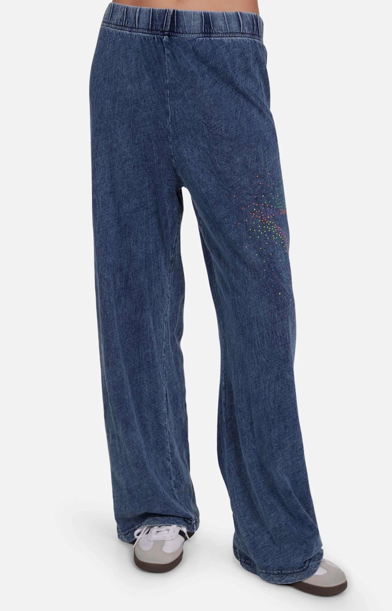 Lauren Moshi Martina Neon Stud Starburst Trousers Joggers by Lauren Moshi as seen on celebrities