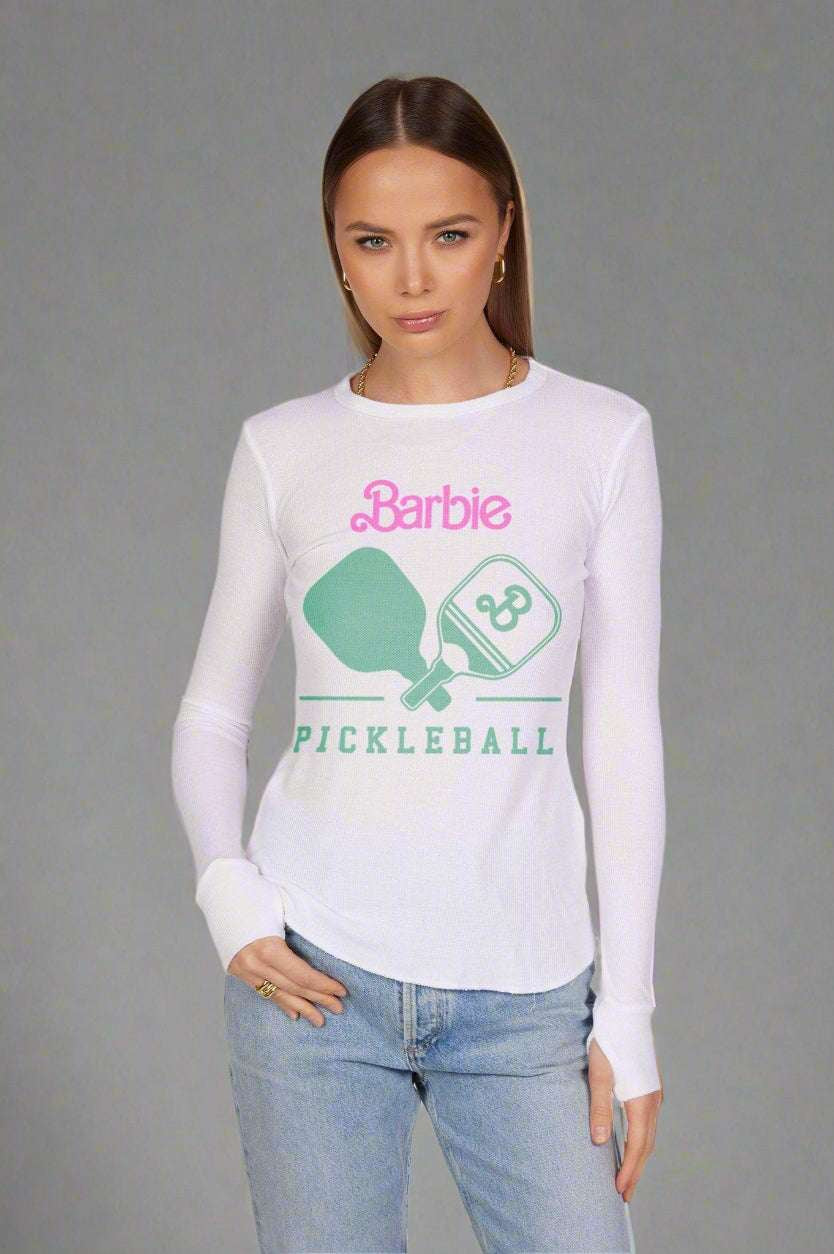 Lauren Moshi McKinley Barbie Pickleball Top Long Sleeved Top by Lauren Moshi as seen on celebrities