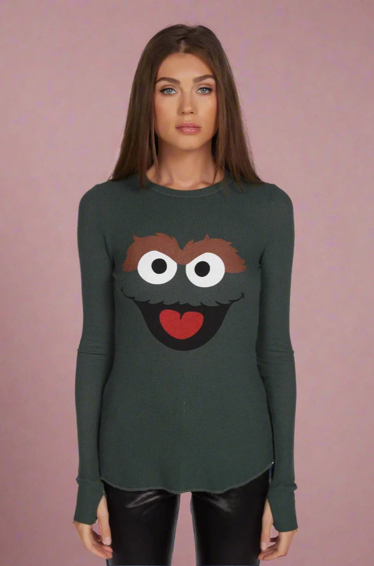 Lauren Moshi McKinley Oscar The Grouch Long Sleeved Tee T-Shirt by Lauren Moshi as seen on celebrities