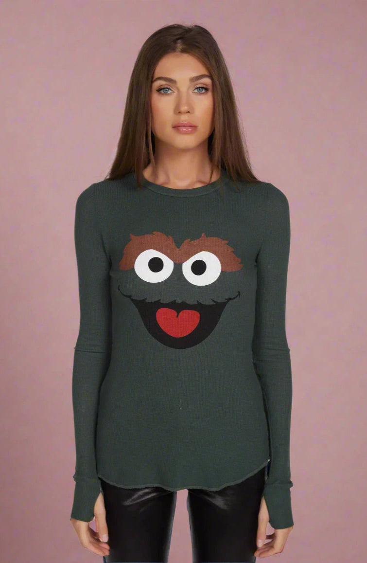Lauren Moshi McKinley Oscar The Grouch Long Sleeved Tee T-Shirt by Lauren Moshi as seen on celebrities