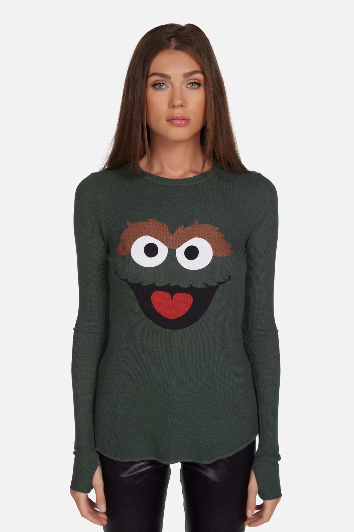 Lauren Moshi McKinley Oscar The Grouch Long Sleeved Tee T-Shirt by Lauren Moshi as seen on celebrities