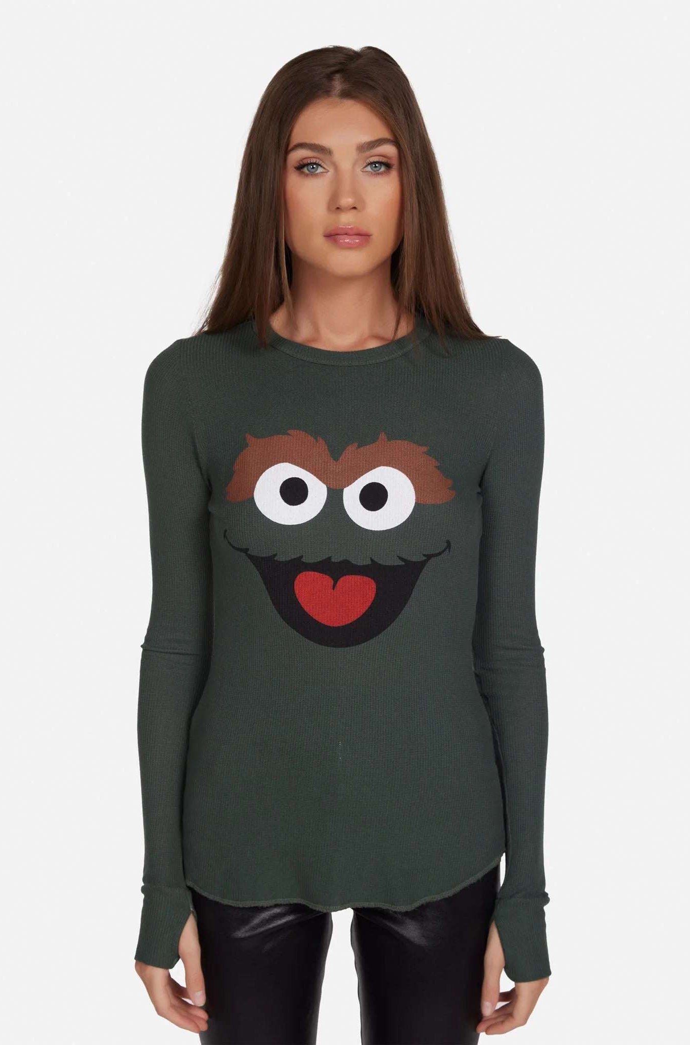 Lauren Moshi McKinley Oscar The Grouch Long Sleeved Tee T-Shirt by Lauren Moshi as seen on celebrities