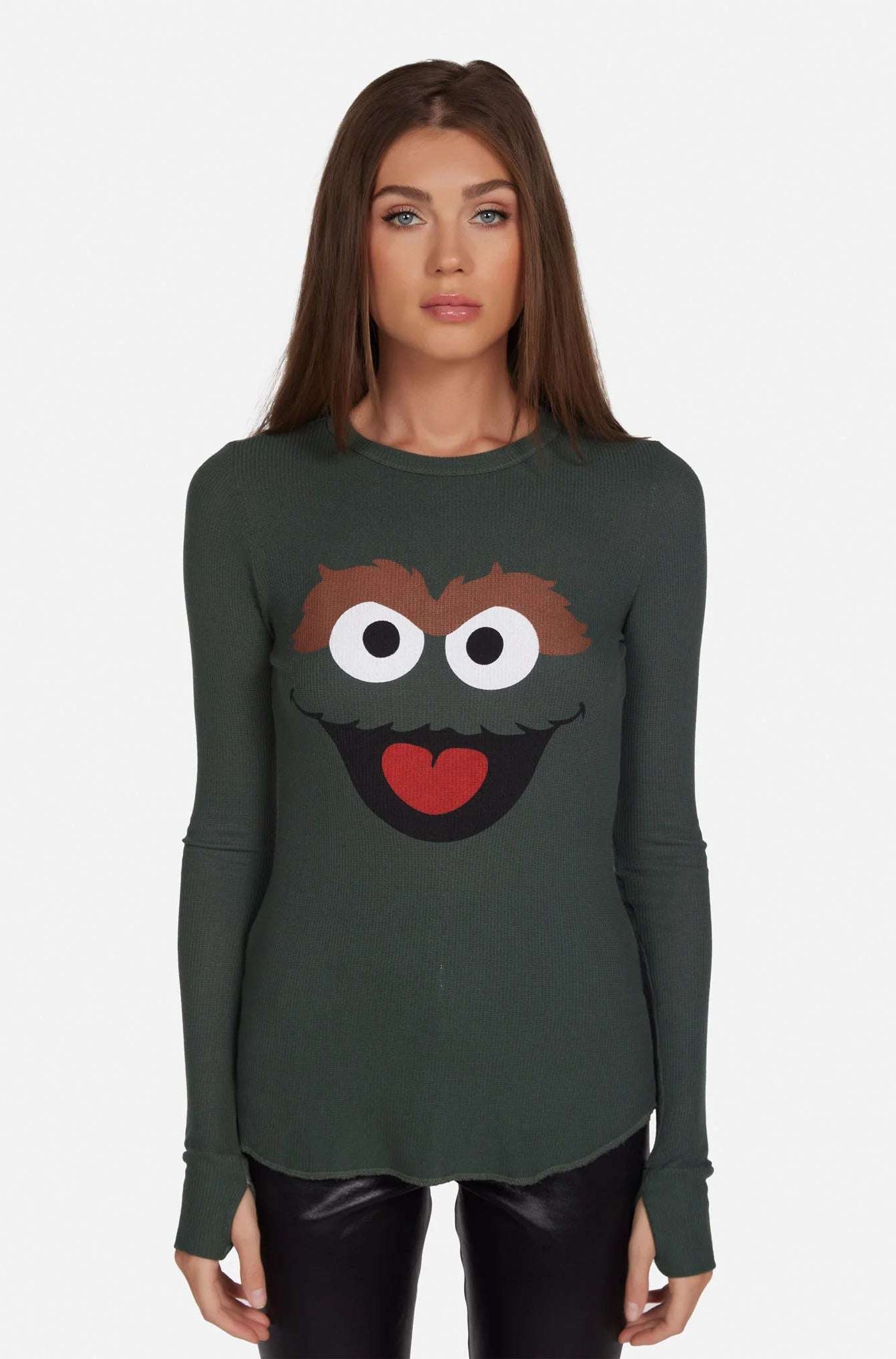 Lauren Moshi McKinley Oscar The Grouch Long Sleeved Tee T-Shirt by Lauren Moshi as seen on celebrities