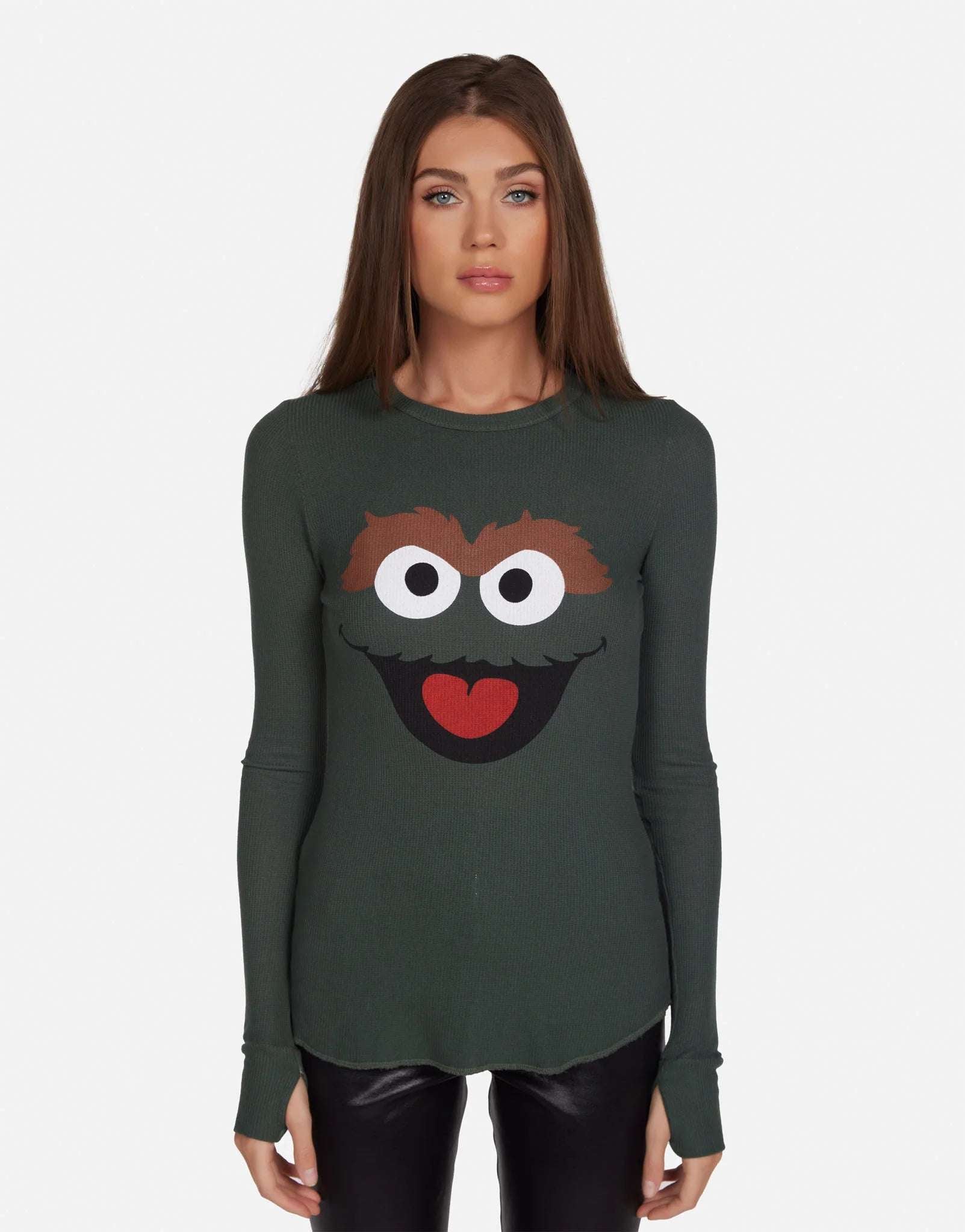 Lauren Moshi McKinley Oscar The Grouch Long Sleeved Tee T-Shirt by Lauren Moshi as seen on celebrities
