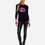 Lauren Moshi Shyla Pink Ombre Lip Top Long Sleeved Top by Lauren Moshi as seen on celebrities