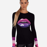 Lauren Moshi Shyla Pink Ombre Lip Top Long Sleeved Top by Lauren Moshi as seen on celebrities