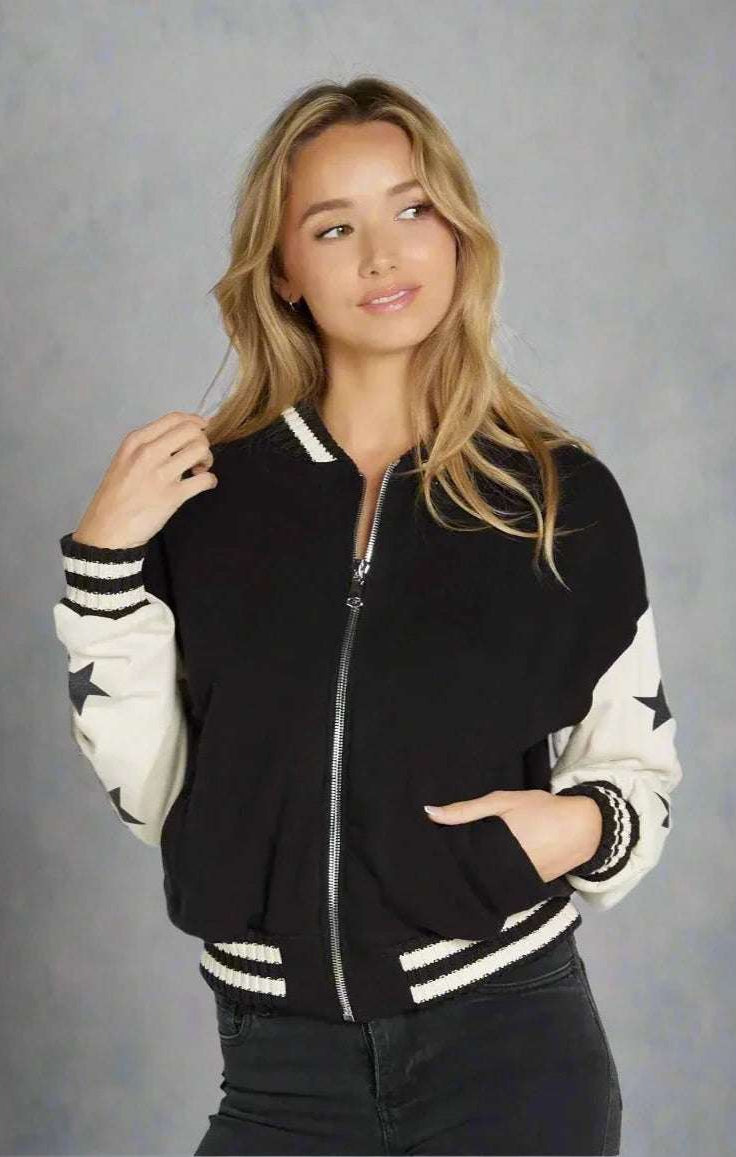 Lauren Moshi Taissa Stars Zip Jacket Zip Up Hoodie by Lauren Moshi as seen on celebrities