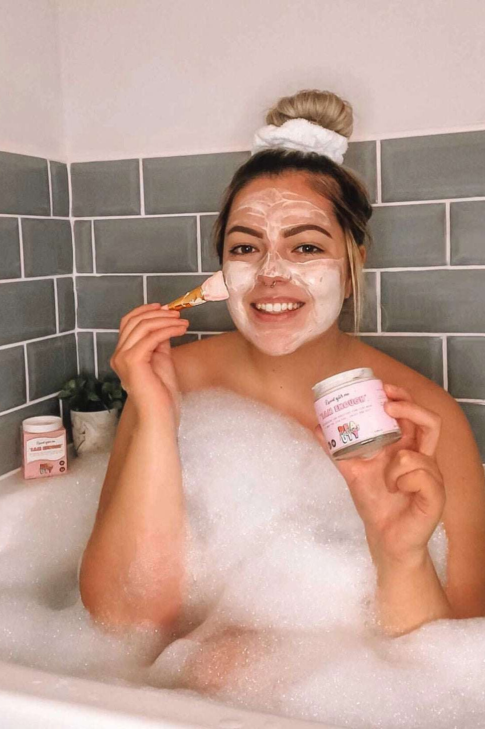 Mallows Beauty Hyaluronic Acid Pink Clay Face Mask Beauty Kit by Mallows Beauty as seen on celebrities