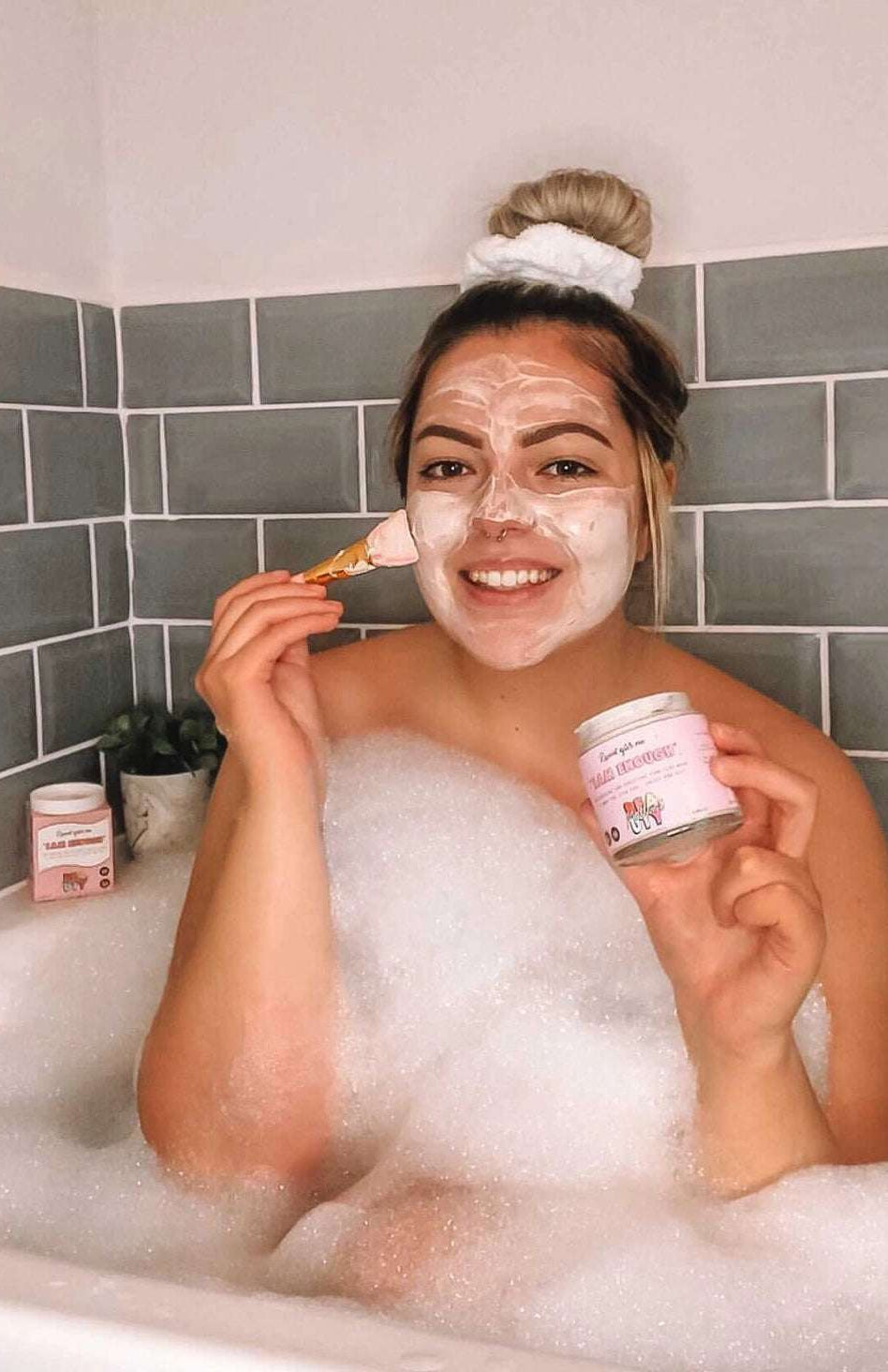 Mallows Beauty Hyaluronic Acid Pink Clay Face Mask Beauty Kit by Mallows Beauty as seen on celebrities