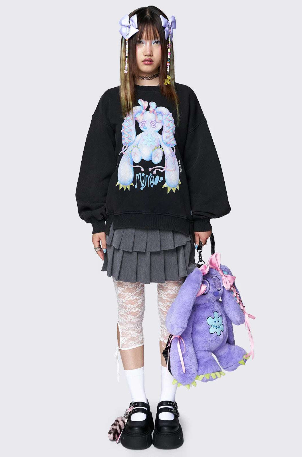Minga London x Ema Gaspar Bunny Graphic Sweatshirt Sweater by Minga London as seen on celebrities