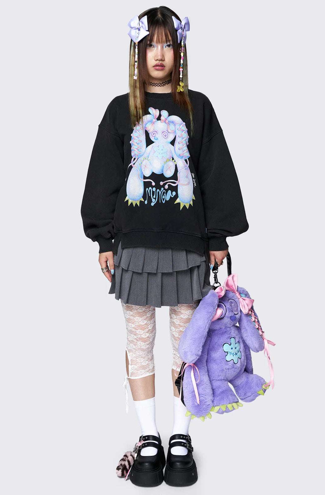Minga London x Ema Gaspar Bunny Graphic Sweatshirt Sweater by Minga London as seen on celebrities