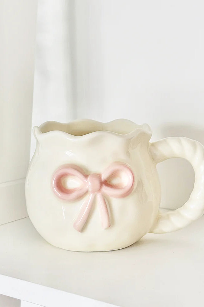 Coconut Lane Pink Bow Mug Mug by Coconut Lane as seen on celebrities