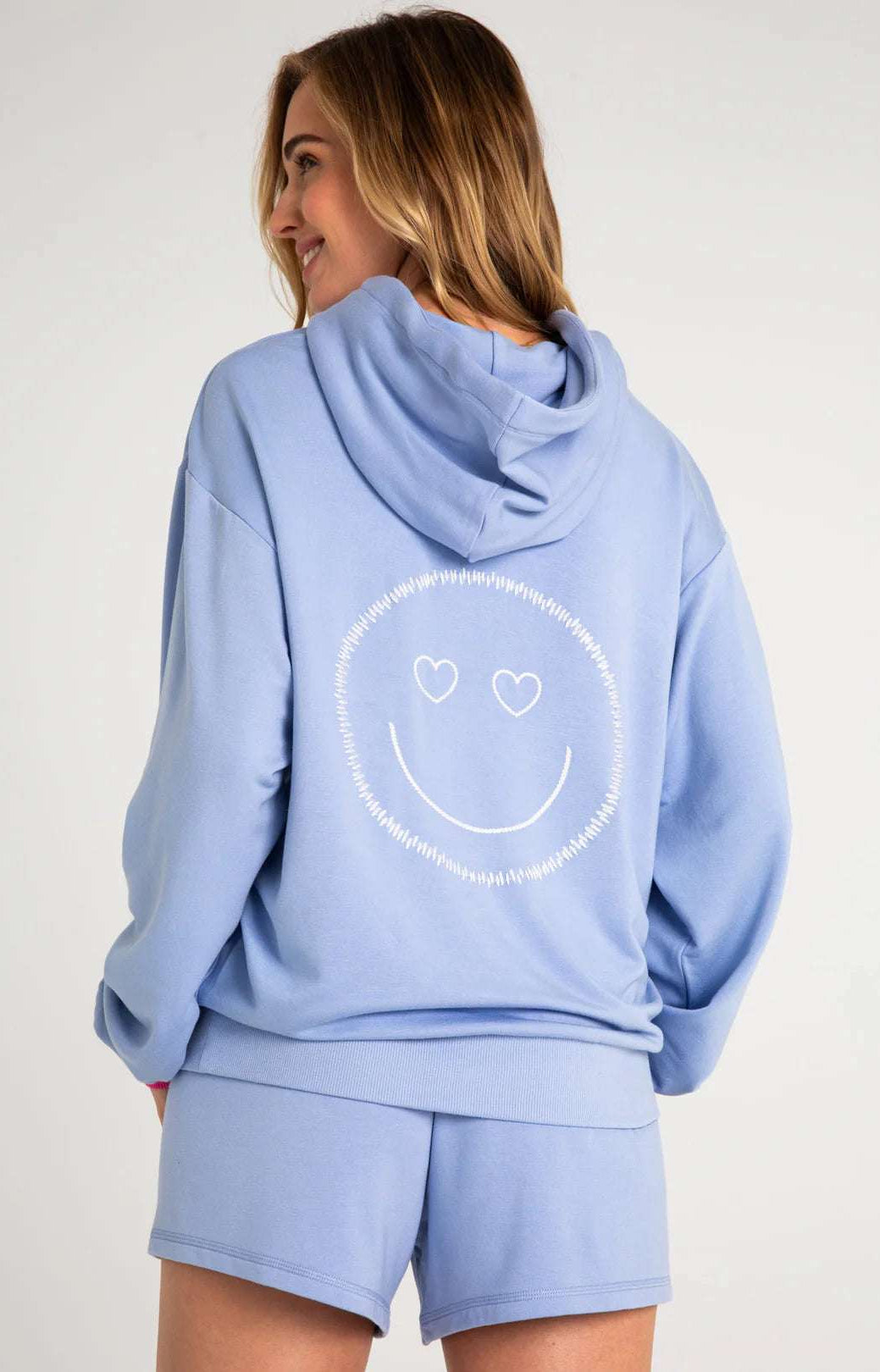 PJ Salvage Choose Happy Long Sleeve Hooded Top Hooded Sweatshirt by PJ Salvage as seen on celebrities