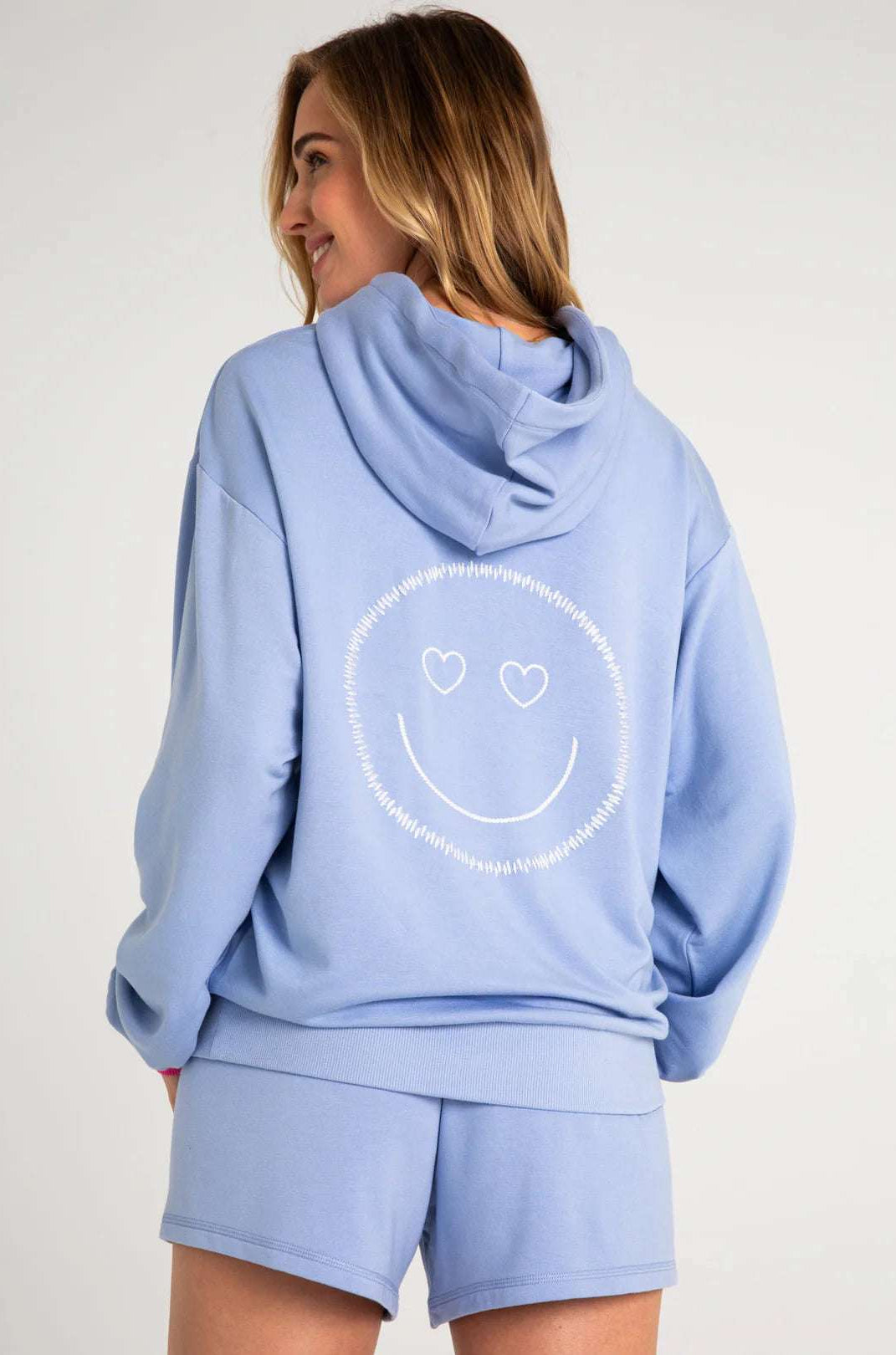 PJ Salvage Choose Happy Long Sleeve Hooded Top Hooded Sweatshirt by PJ Salvage as seen on celebrities