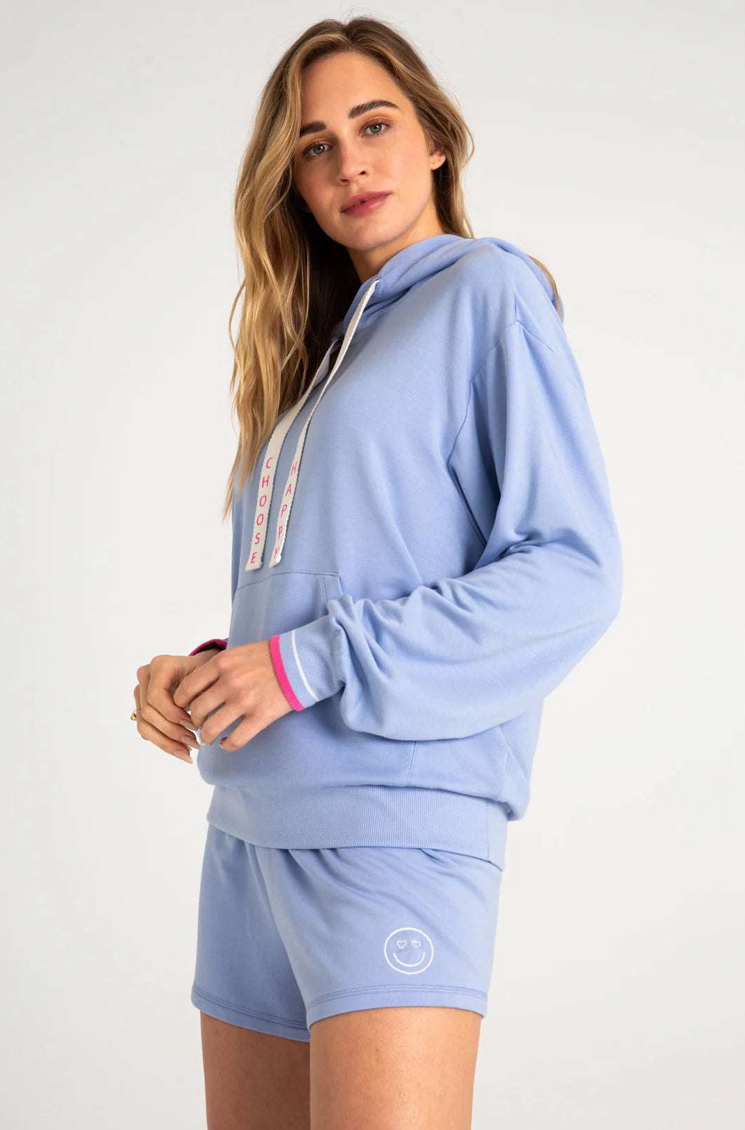 PJ Salvage Choose Happy Long Sleeve Hooded Top Hooded Sweatshirt by PJ Salvage as seen on celebrities