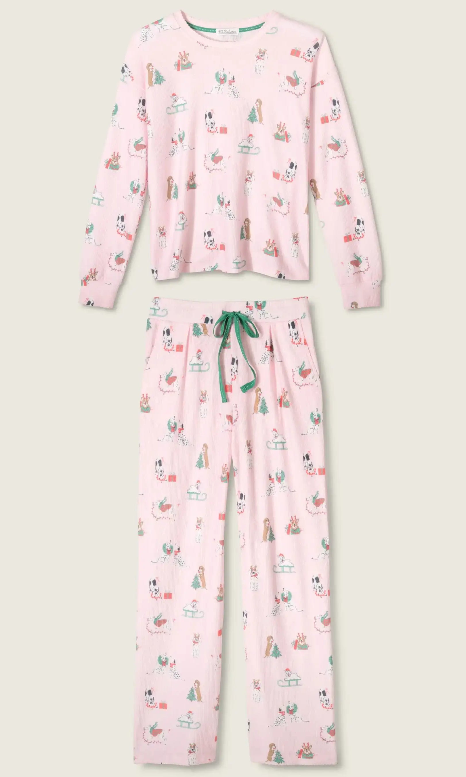 PJ Salvage Peace & Pawlidays Dog Print PJ Top