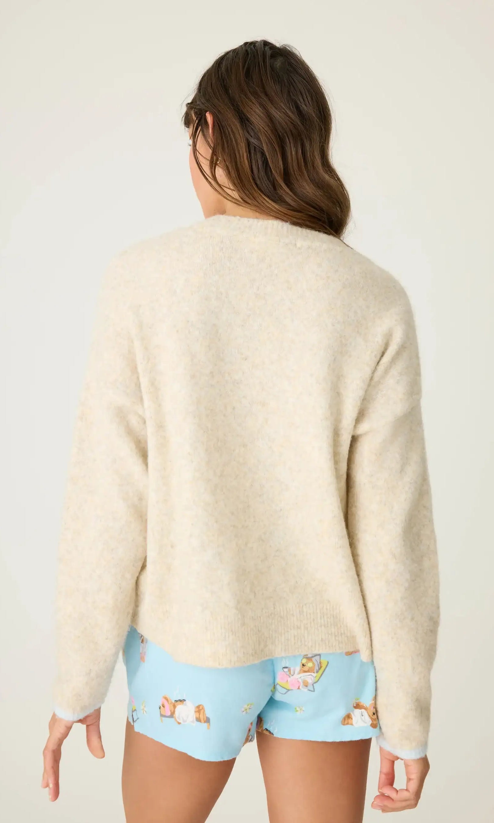 PJ Salvage Teddy Bear Graphic Snuggle Sweater