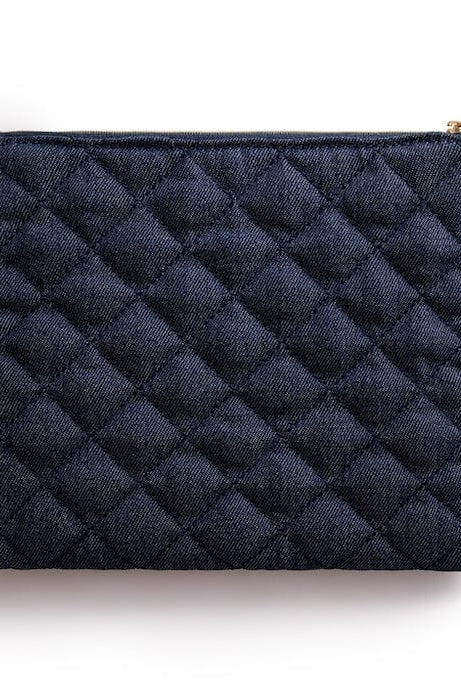 Packed Party Back to Fun Denim Everything Pouch Clutch Bag by Packed Party as seen on celebrities