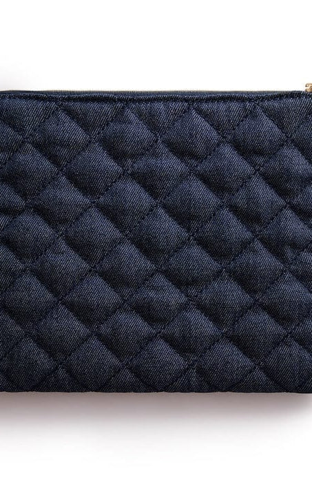 Packed Party Back to Fun Denim Everything Pouch Clutch Bag by Packed Party as seen on celebrities