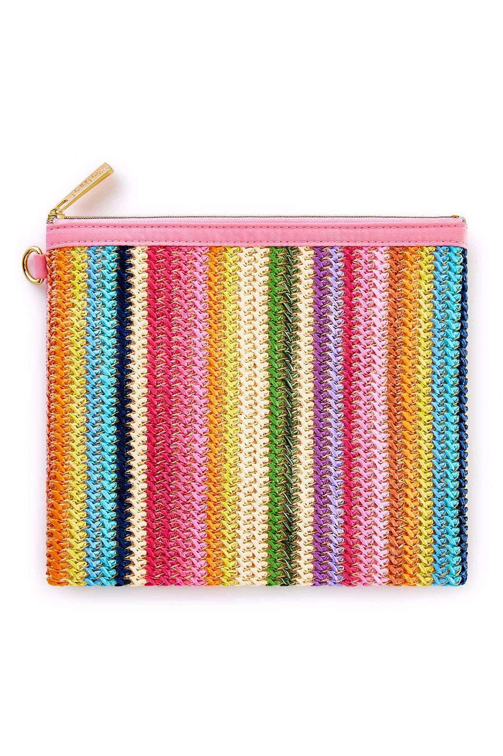 Packed Party Bring On The Fun Luxe Woven Rainbow Everything Pouch Bag Clutch Bag by Packed Party as seen on celebrities