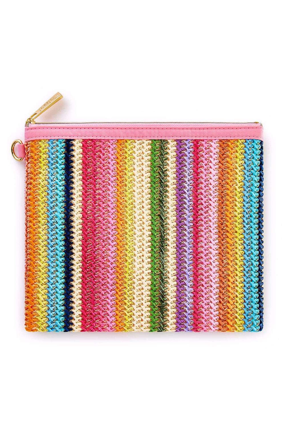 Packed Party Bring On The Fun Luxe Woven Rainbow Everything Pouch Bag Clutch Bag by Packed Party as seen on celebrities