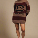Paul Frank x Daisy Street Knitted Jumper Dress Zip Up Hoodie by Daisy Street as seen on celebrities