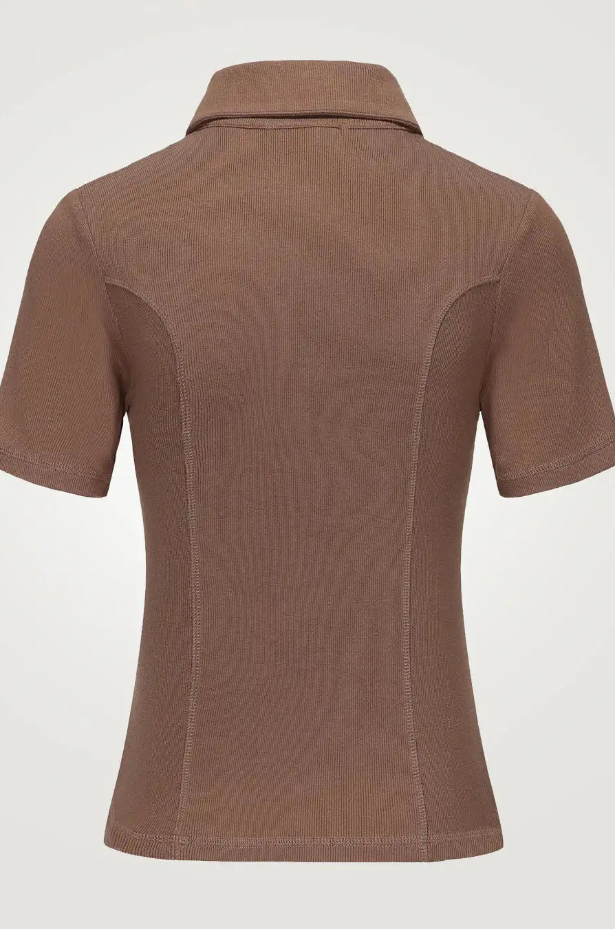 Pixie & Peach Peggy Rib Polo Top