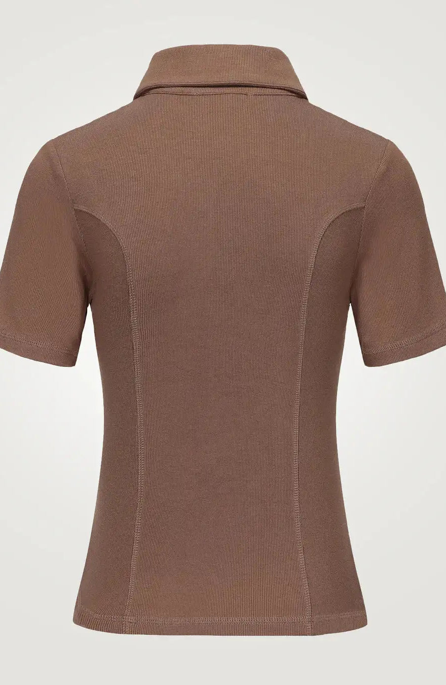 Pixie & Peach Peggy Rib Polo Top