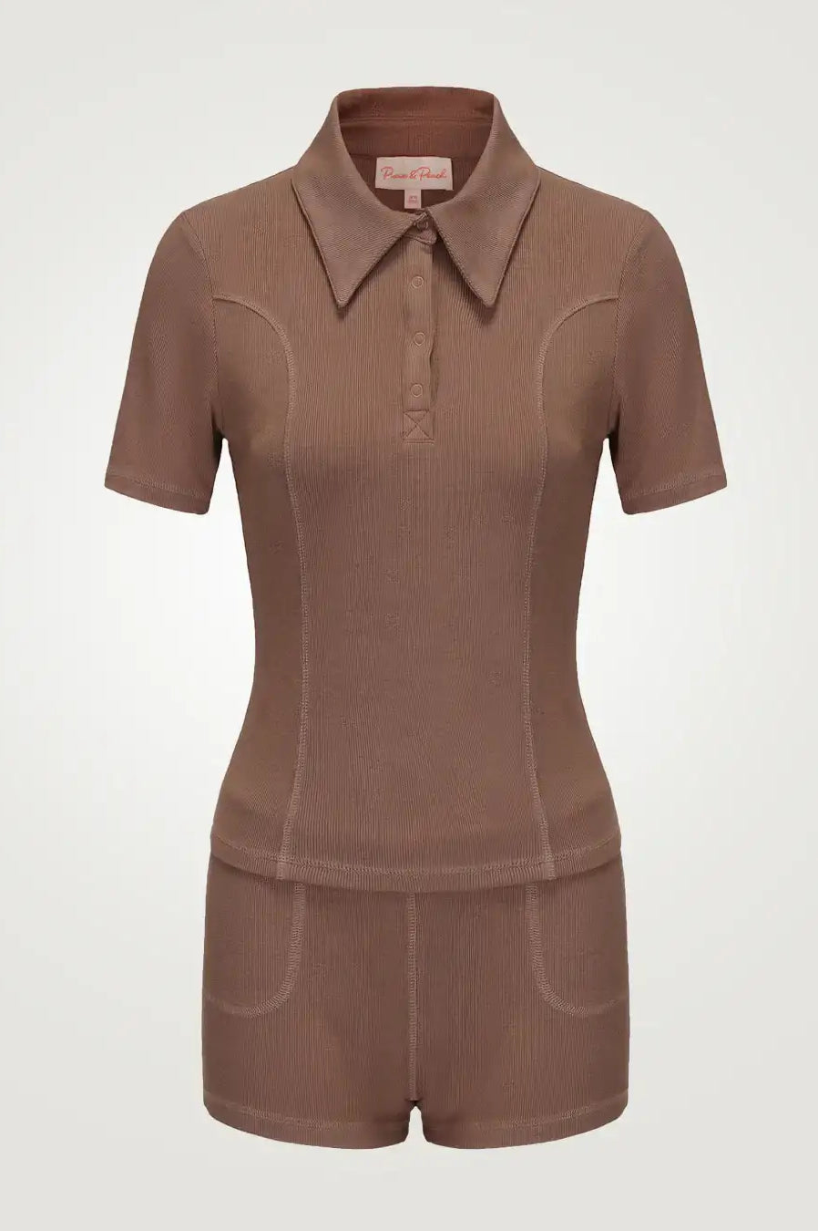 Pixie & Peach Peggy Rib Polo Top