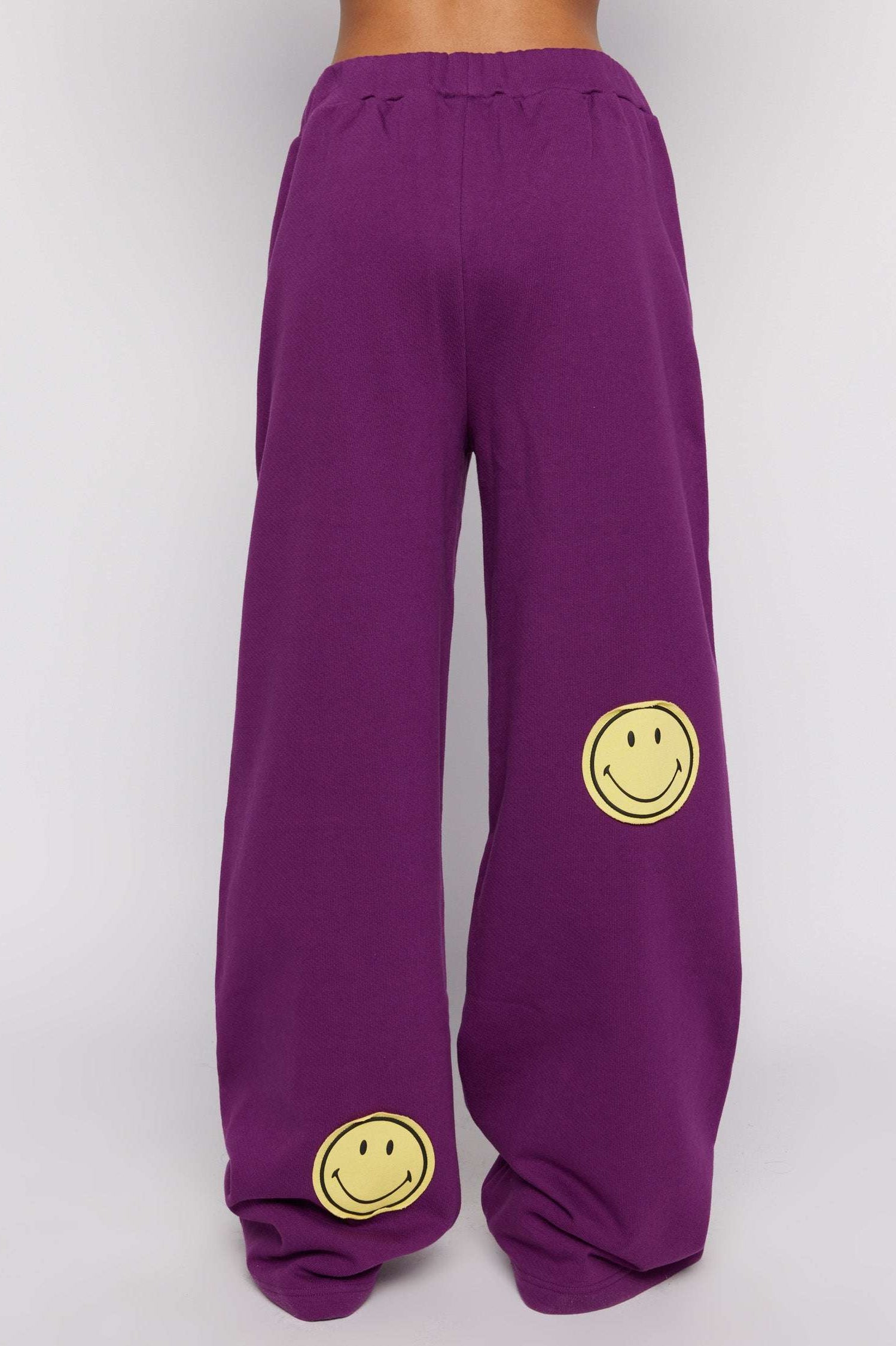 Samii Ryan Smiley® Straight Leg Purple Jogger Pants Jogger Bottoms by Samii Ryan as seen on celebrities