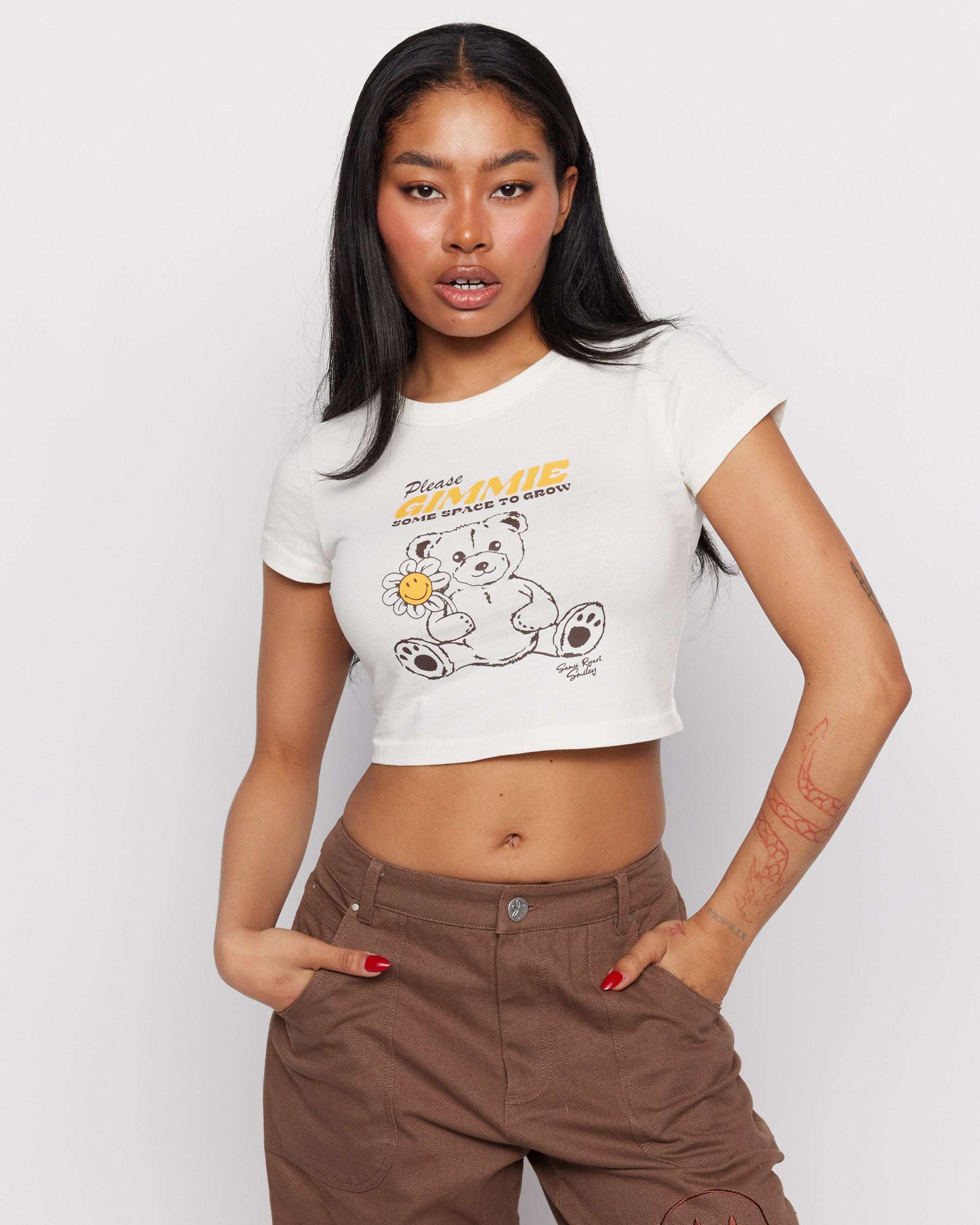 Samii Ryan x Smiley® Gimme Space Baby Tee T-Shirt by Samii Ryan as seen on celebrities