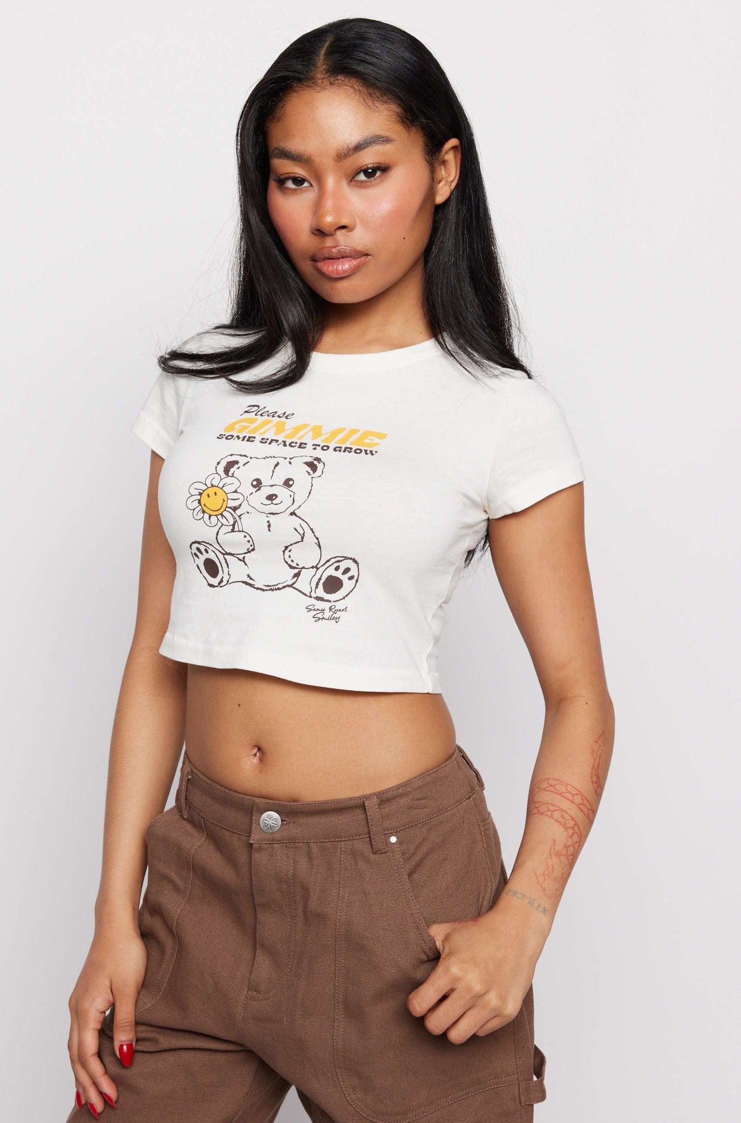 Samii Ryan x Smiley® Gimme Space Baby Tee T-Shirt by Samii Ryan as seen on celebrities